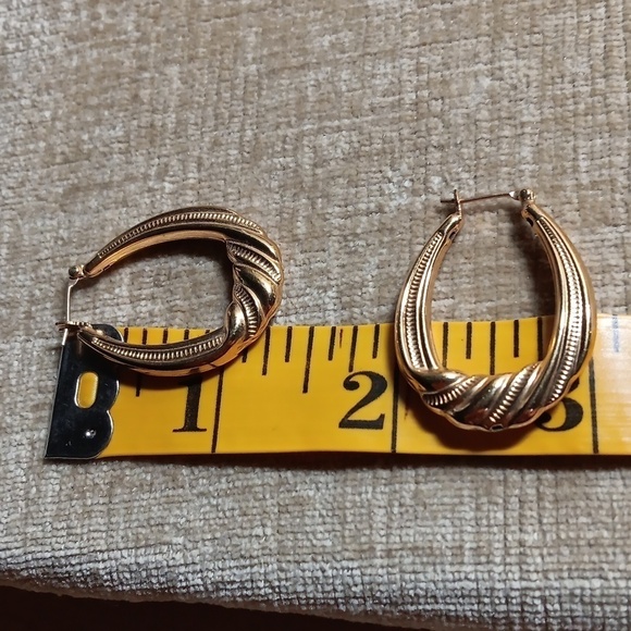 Gold Tone and Silver Tone Post Hoop Earring Set - Picture 3 of 7